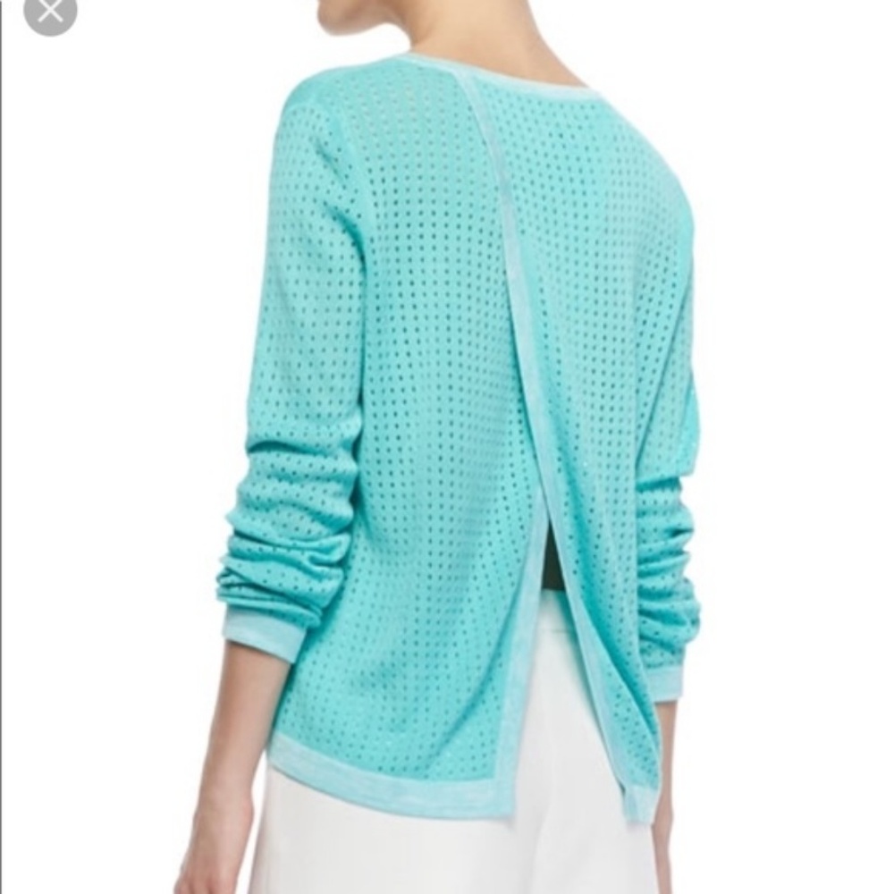 rag & bone Teal Split Back Sweater Size M